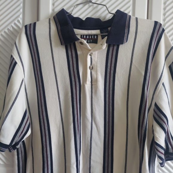 Trader Bay Large 100% Cotton Men's Striped Short Sleeve Polo Shirt... - Picture 5 of 9